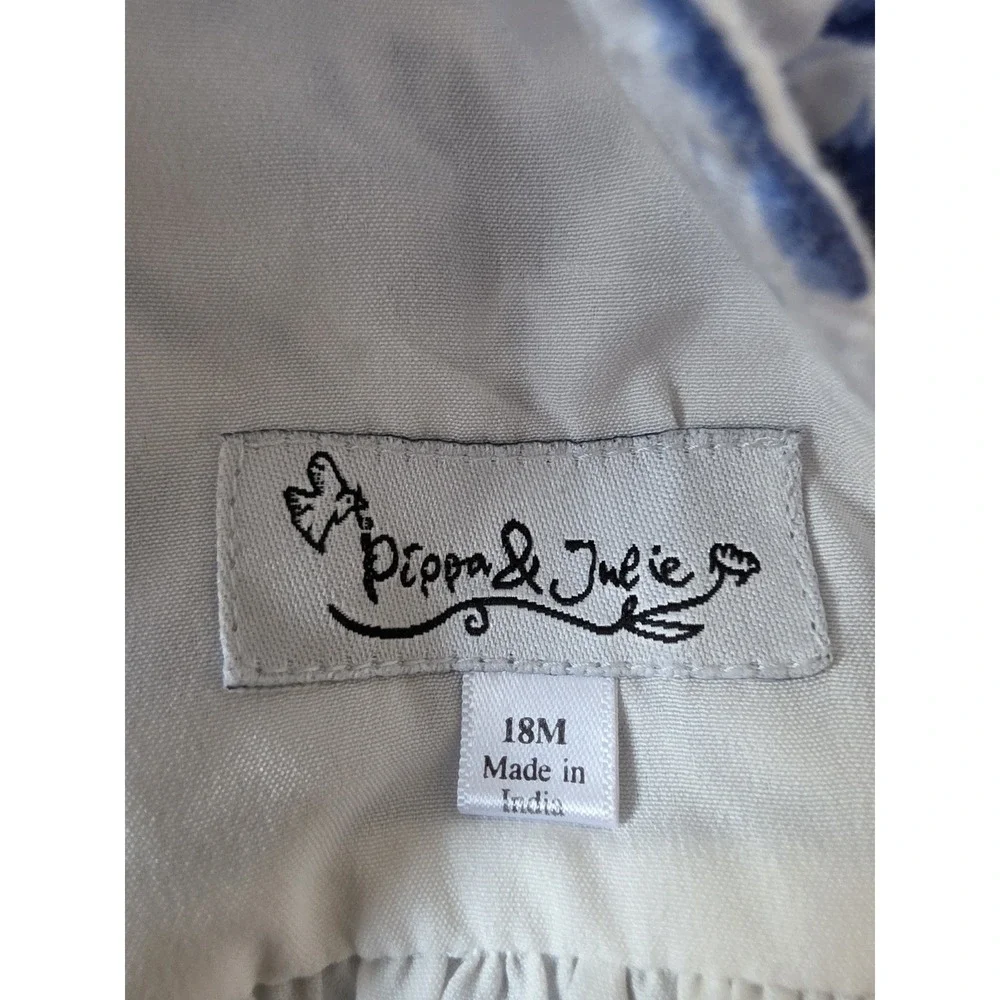 Pippa‎ & Julie Girls Dress 18M Sleeveless Blue White Floral